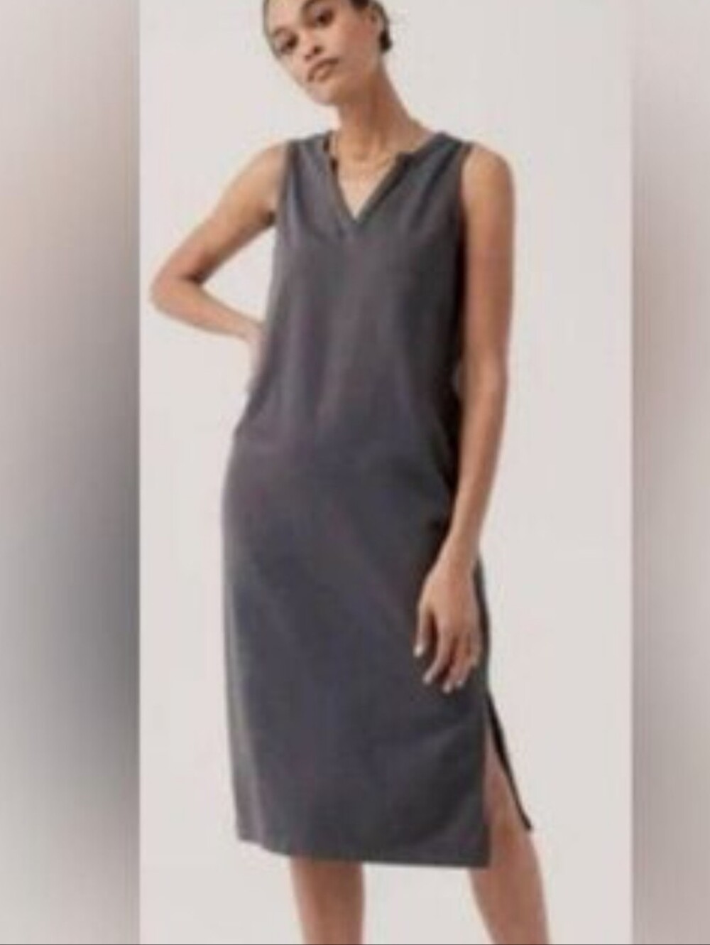 Pact Organic Cotton Tank Dress Gray Size Large